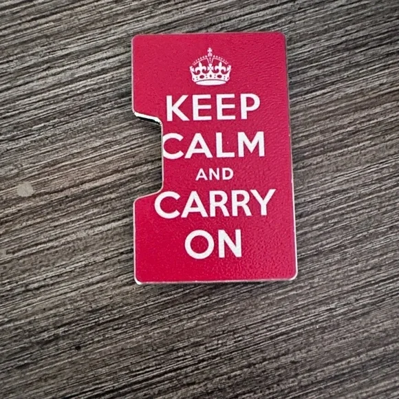 Red and White Keep Calm Minimalist Wallet