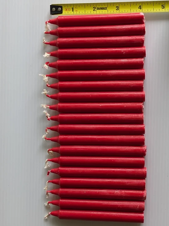 Vintage Swedish Red Christmas Tree Candles Set of 19