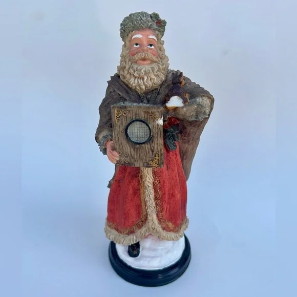 Vintage World Bazaars Old World Santa Figurine With Squirrel Christmas Decor
