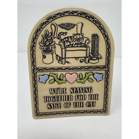 VTG Trinity Pottery Wall Plaque 1987 Funny  Cute 