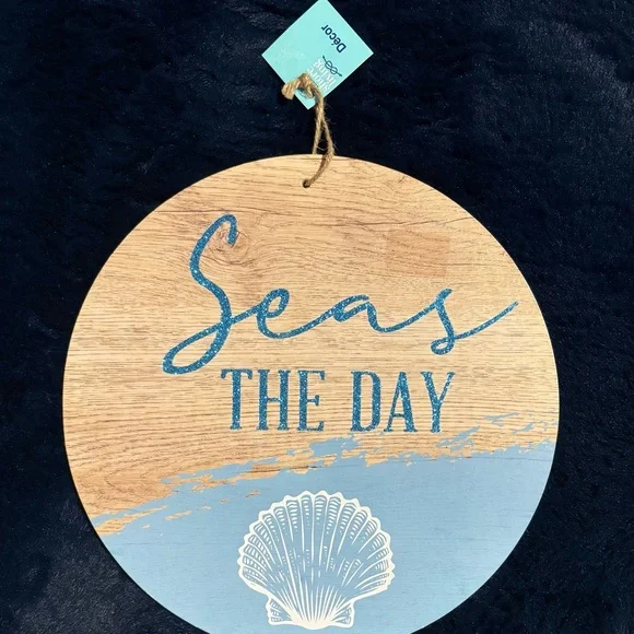 Blue and Cream 'Seas the Day' Wall Decor