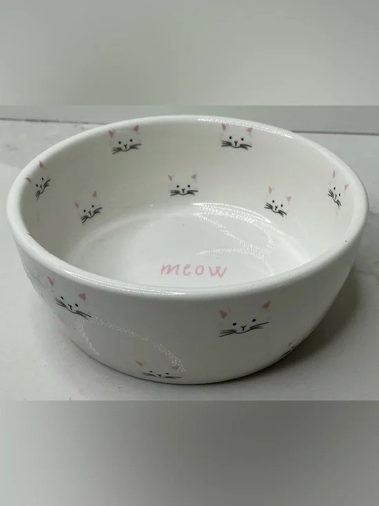 Teacup's Diner Cat Dish Ceramic Kitty 