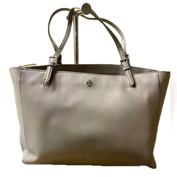 Tory Burch Gray Saffiano Leather Tote