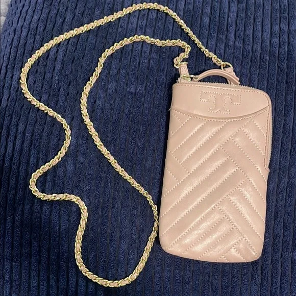 Tory Burch Blush Quilted Phone Crossbody