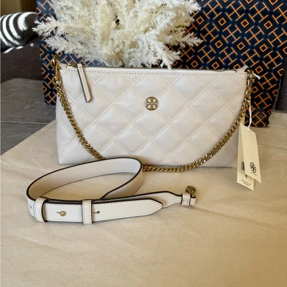 NWE, Tory Burch willa zip Cream Women's shoulder Bag brie