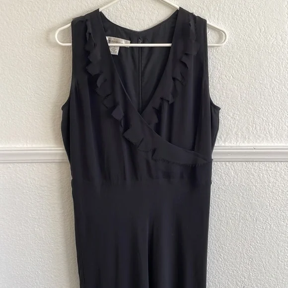 David Warren NY 100% silk elegant black dress