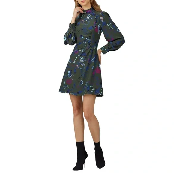 Tanya Taylor Clarisse Silk Dress in Green Sz 8