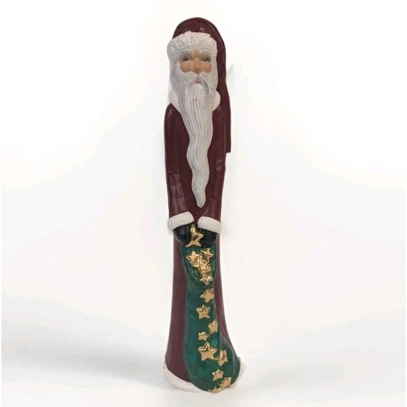 Vintage Christmas Old-World Santa Claus Ceramic Mold Hand Painted 15