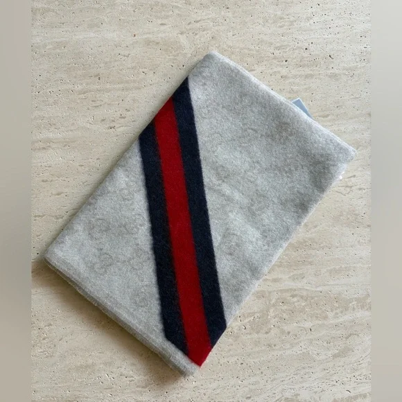 NWT Gucci GG Jacquard  Wool Scarf/Shawl
