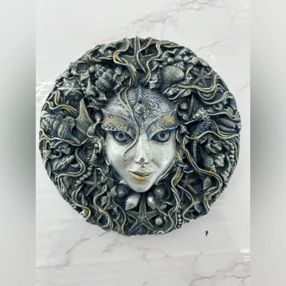 Pacific Giftware PT Mari Sea Goddess Resin Figurine Wall Plaque