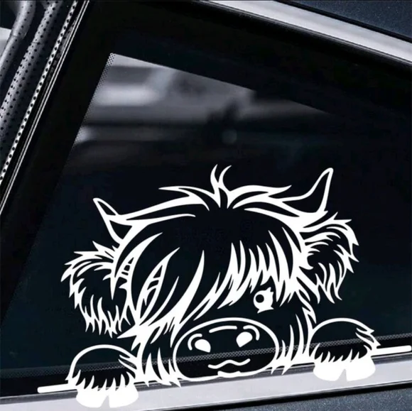 Peeking Farm Cow Animal Vinyl Graphic‎ Auto Wall Car Laptop Decal Animal Sticker