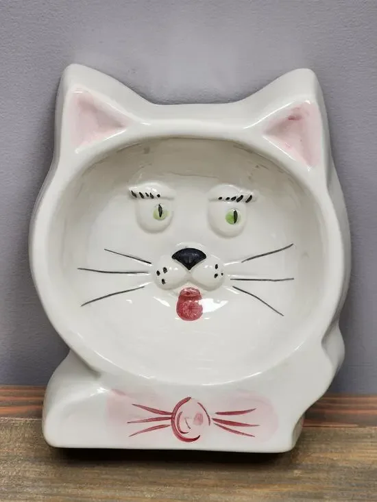 Ceramic CAT BOWL DISH Food or Water Hand Painted from Portugal