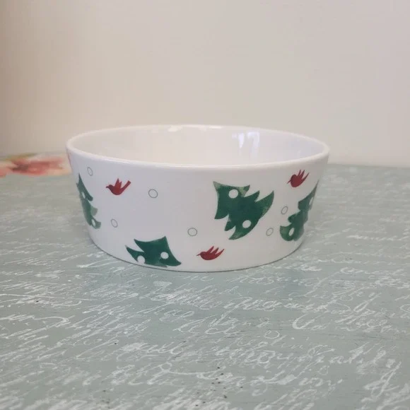 Holiday Cardinal by Studio Nova Soup Cereal Bowl Green Trees Red Birds b413