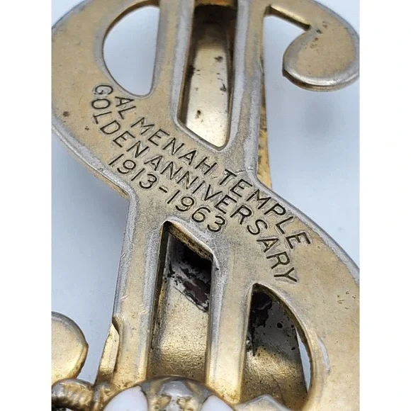 Nashville Masonic Temple 1913-1963 Anniversary Al Menah Scimitar $ Money‎ Clip