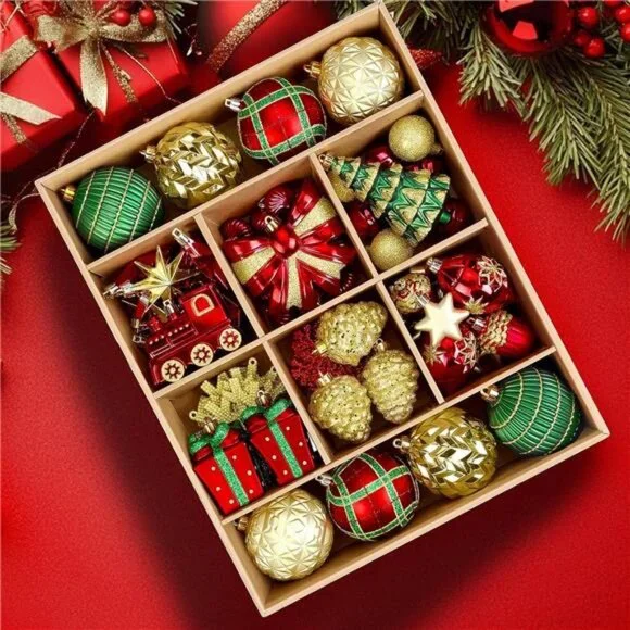 82pcs Christmas Balls Ornaments Set Classic Set