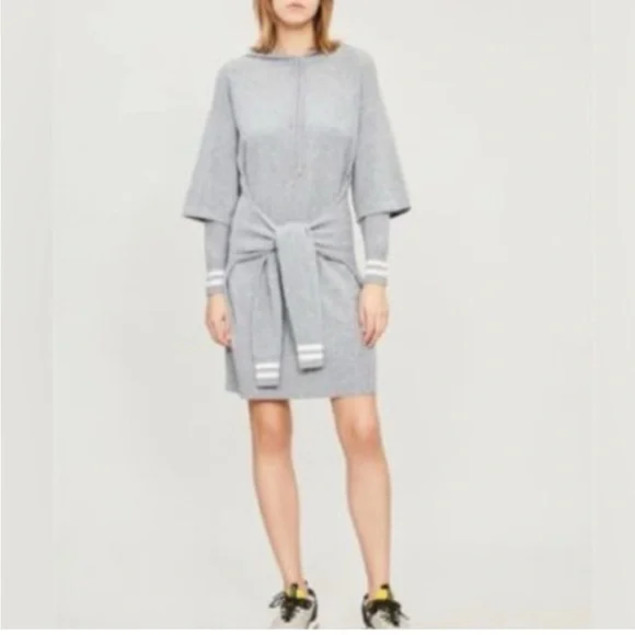 Sandro Brunelle Dress Sz 4 Sweater Waist-tie Wool Cashmere-blend luxury