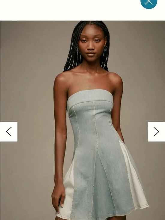 NWT Anthropologie Light Blue Denim mini dress