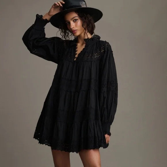 Maeve by Anthropologie long sleeve lace mini dress! XS new with tags!