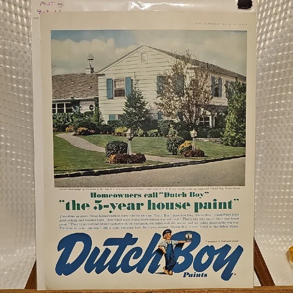 Vintage Dutch Boy Paint Advertisement - 1961 / Back Is Budwiser Advertisement