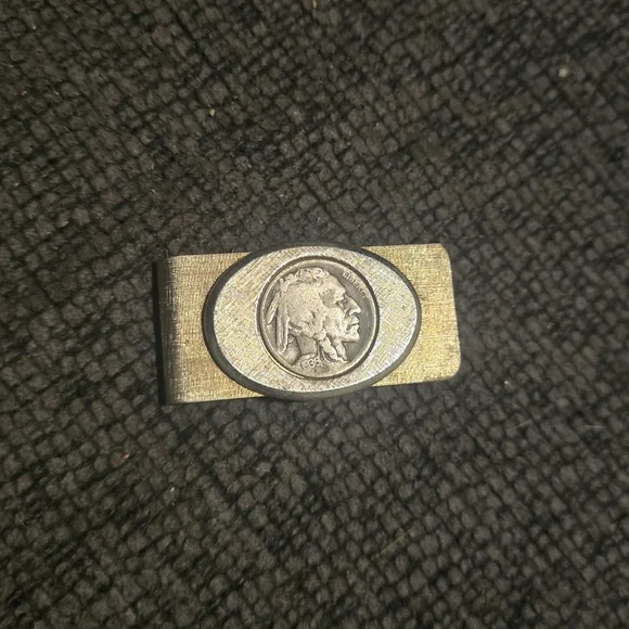 Antique 1936 Buffalo Nickel Tie Money Clip