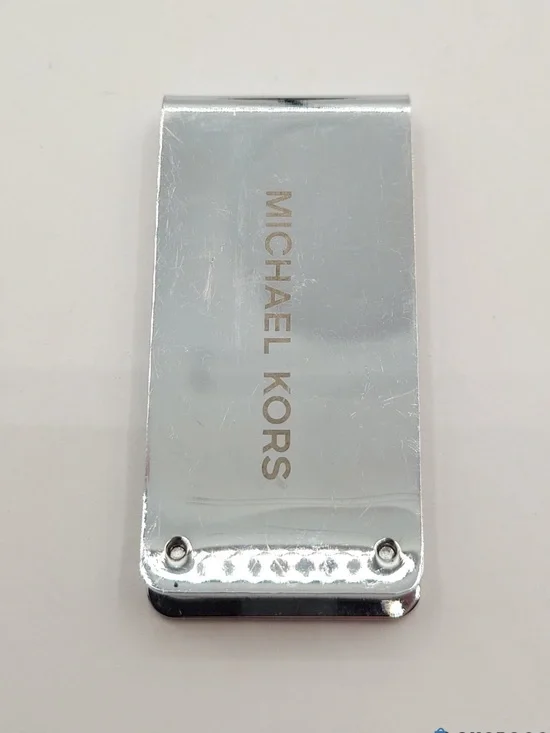 Michael Kors Polished Silver Logo Money Clip 2569