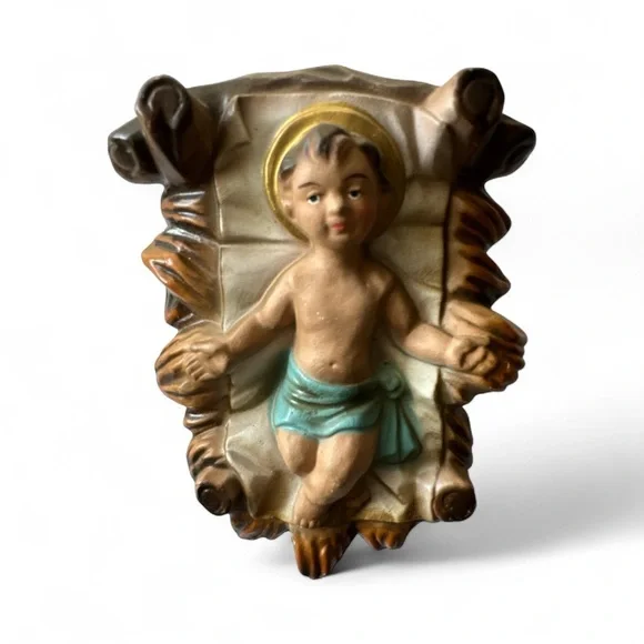 Vintage Baby Jesus in manger made in‎ Japan