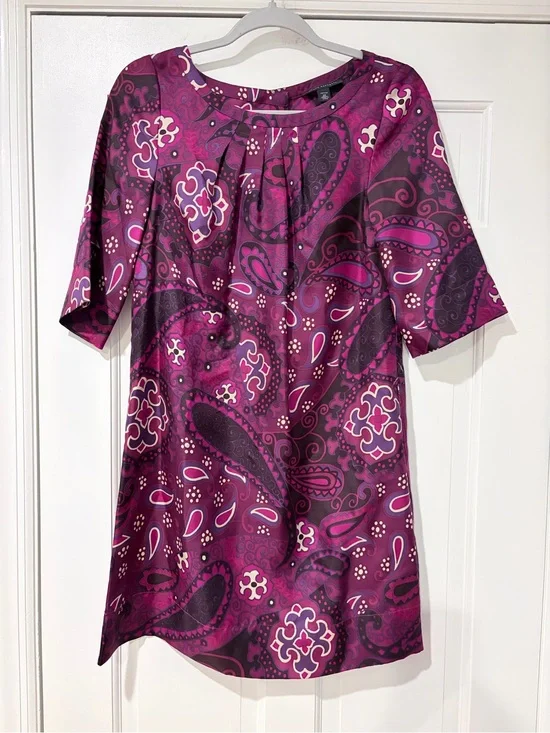 Banana Republic Purple Paisley Midi Dress