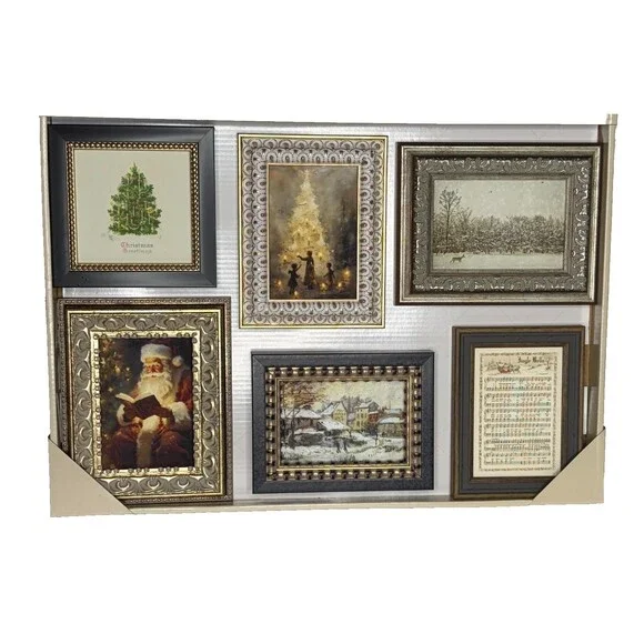 Petal Lane Home 6-Piece Vintage Christmas Wall Art Set – Rare Viral