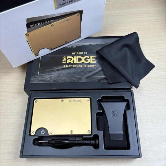 Ridge Wallet Bundle - 24 Karat Gold - NEW!! Cash Strap & Money Clip