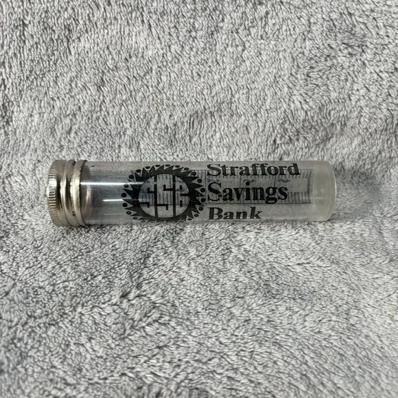 Vintage Dime Coin Bank Tube Strafford Savings Bank