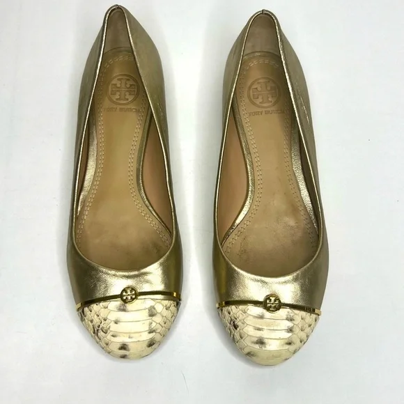 Tory Burch Gold‎ Toe Cap Flats