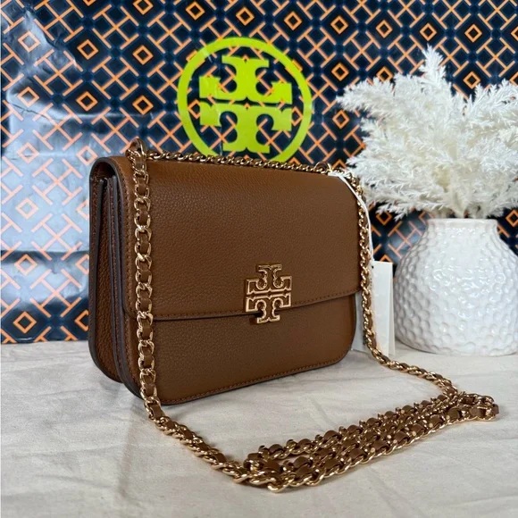NWT Tory Burch Britten Small Adjustable Shoulder Bag 140987 Moose $575