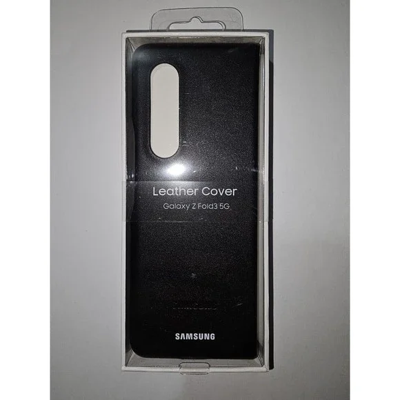 Samsung Galaxy Z Fold3 Leather Case for Samsung Galaxy Z Fold 3 5G - Black NEW