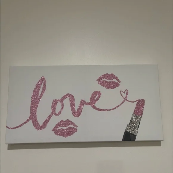 Pink Glitter Love Wall Art