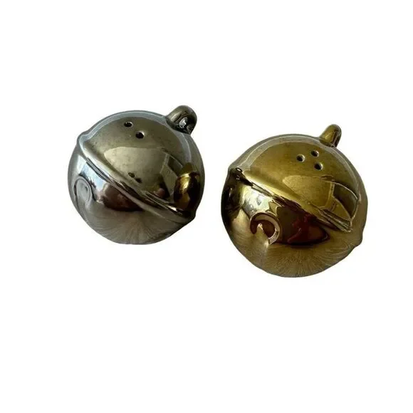 Christmas Ornament Santa Bells Ball Shaped Salt and Pepper Shakers