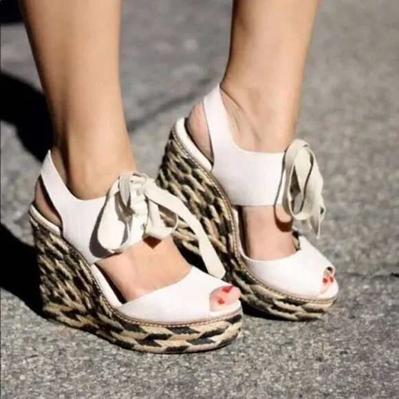 Tory Burch Linley High Wedge Espadrilles