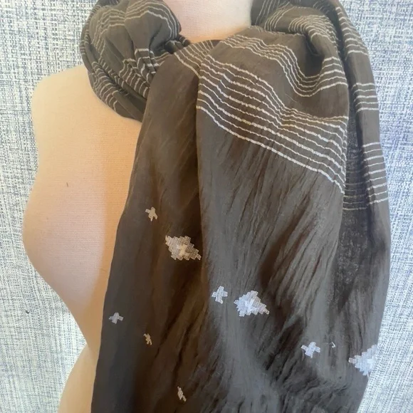 Eileen Fisher Scarf with White Stripes