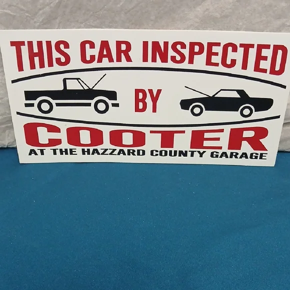 Cooter Garage/Car Decal/Sticker - Red, Black And White NWOT