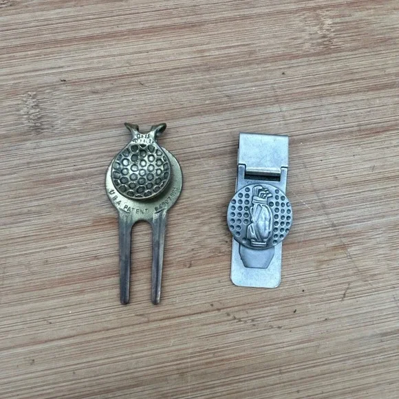 Golf Money Clip Golf Bag Stainless Steel & PGA West Divot Repair‎ Lot