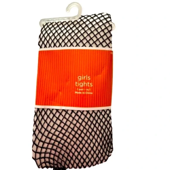 NWT- Target Girls Black Fishnet Tights. Size: M/L