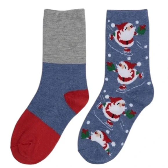 Kids 2-Pack Christmas Santa Crew Socks