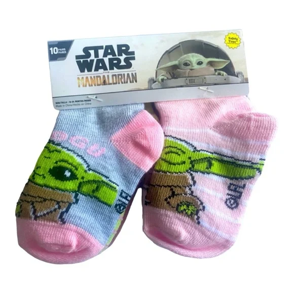10pk Safety Toes Sock‎ With Lining Baby Girls Size 12-14 Months