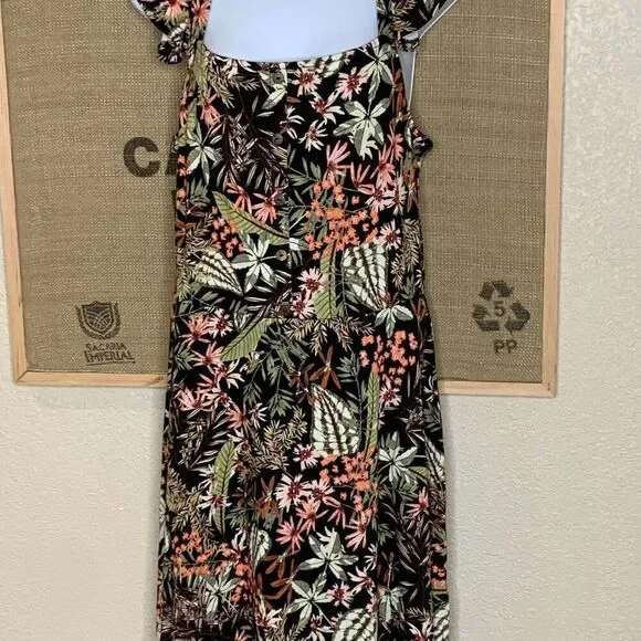 Dark tropical print dress Xhilaration