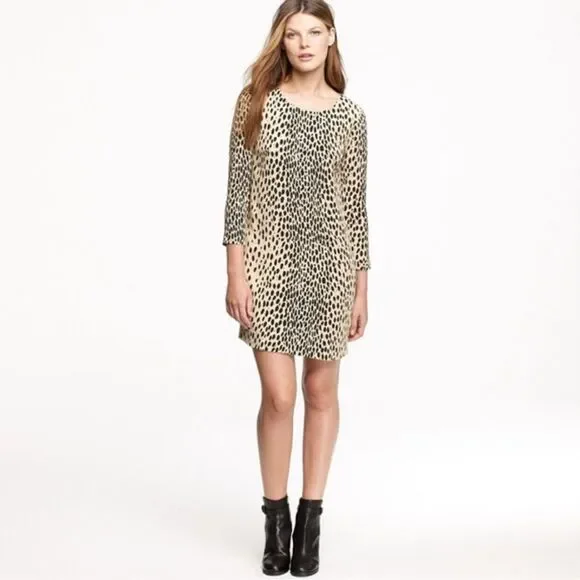 J. Crew Leopard Print Shift Dress Sz 10 Gently Loved
