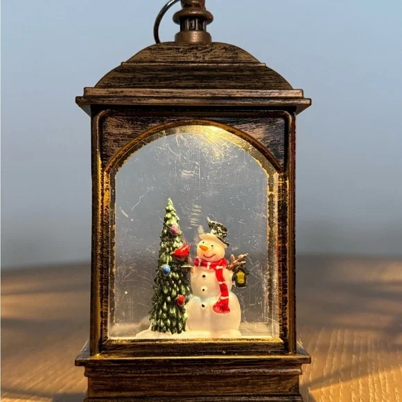 Christmas LED Snowman & Tree Lantern | Mini Holiday Decor Light