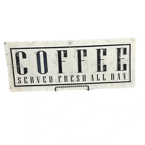Coffee Metal Wall Sign With Stand