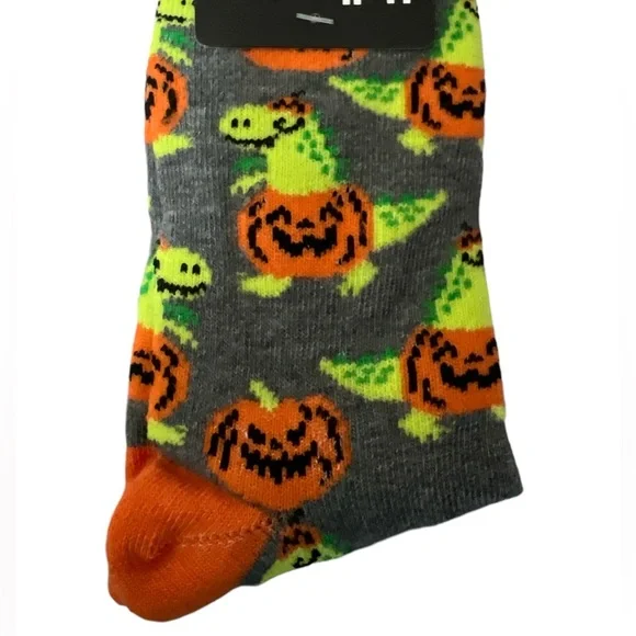 Kid’s Dinosaur Pumpkin Crew Socks
