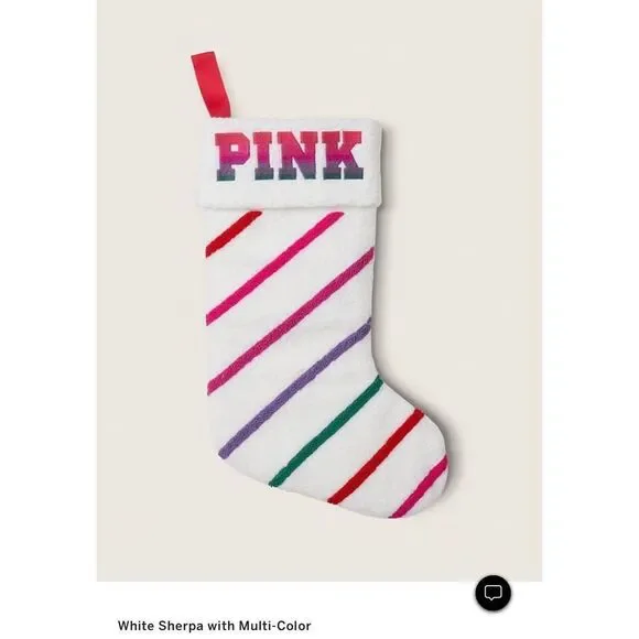 2022 ~ Victoria Secret ~ Pink ~ Recycled Sherpa Stocking ~ Limited Edition ~ NEW