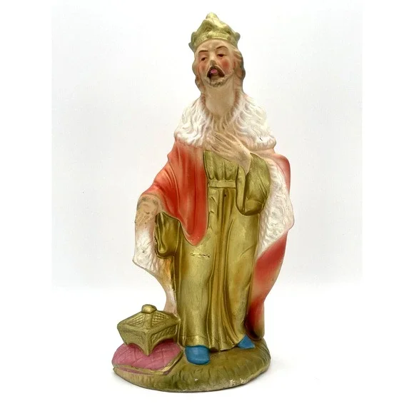 Vintage Christmas Nativity‎ Figure Paper Mache Wise Man 12