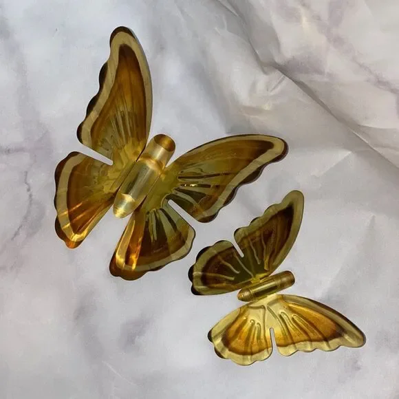 Vintage Home Interiors Brass Butterflies Wall Decor